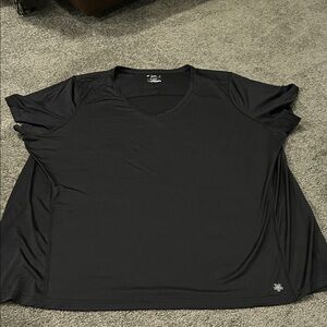 Women's Black V-Neck Active Top